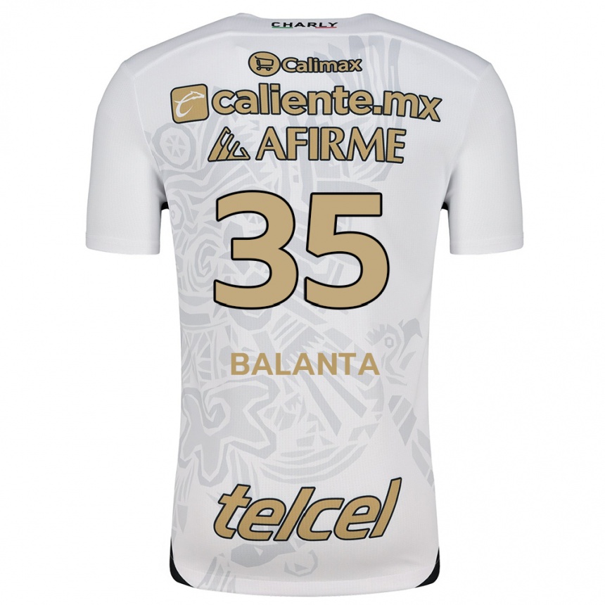 Gyermek Labdarúgás Kevin Balanta #35 Fehér Fekete Idegenbeli Jersey 2024/25 Mez Póló Ing