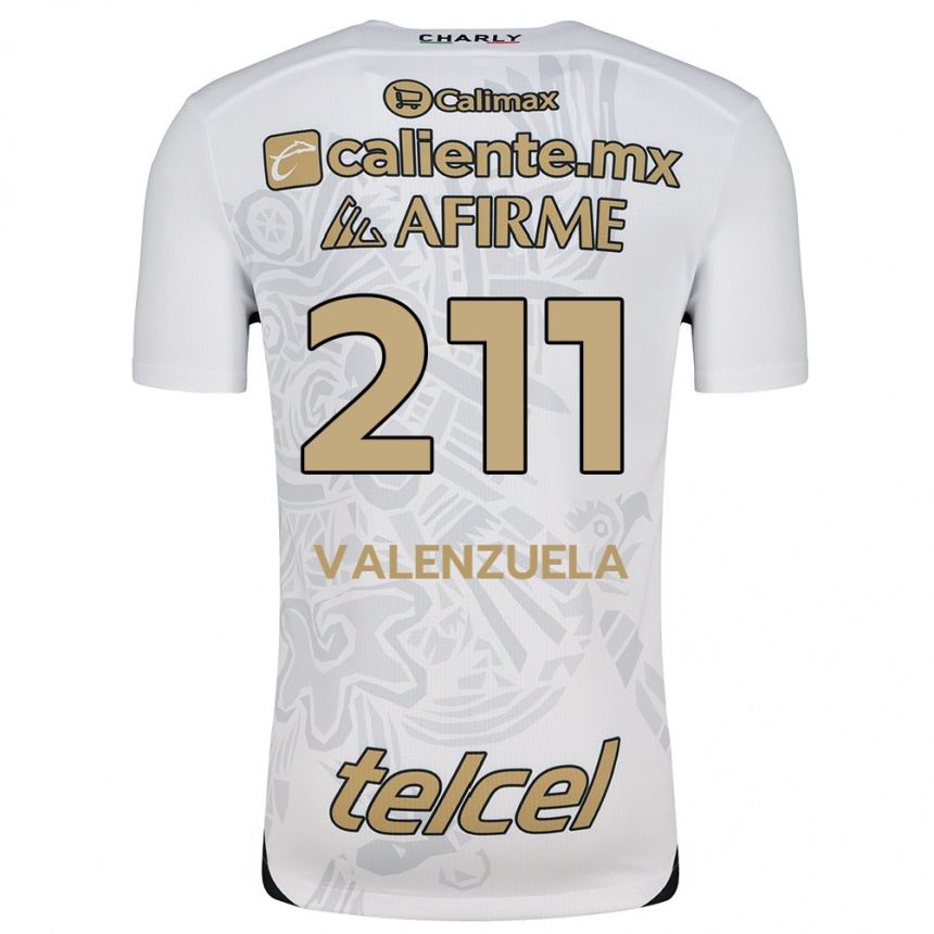 Gyermek Labdarúgás Aldieri Valenzuela #211 Fehér Fekete Idegenbeli Jersey 2024/25 Mez Póló Ing