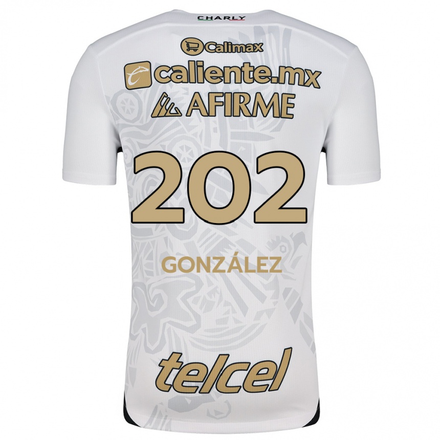 Gyermek Labdarúgás Joban González #202 Fehér Fekete Idegenbeli Jersey 2024/25 Mez Póló Ing