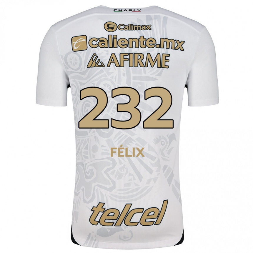 Gyermek Labdarúgás Erick Félix #232 Fehér Fekete Idegenbeli Jersey 2024/25 Mez Póló Ing