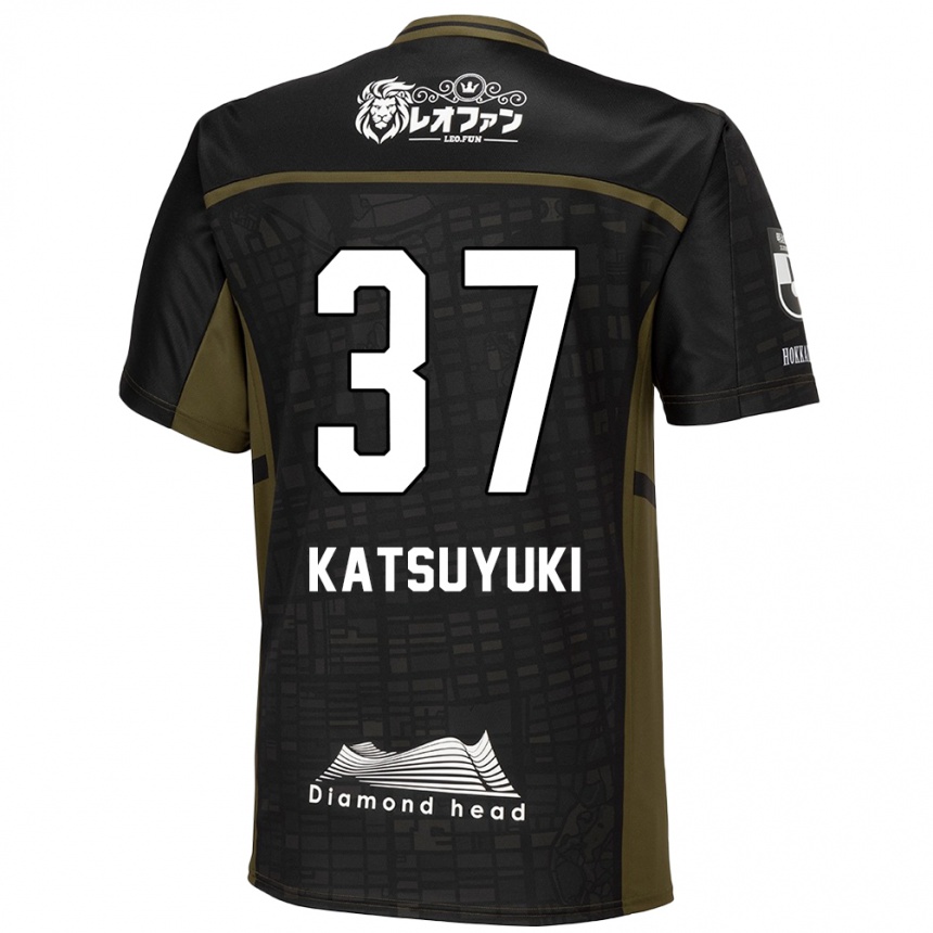 Gyermek Labdarúgás Katsuyuki Tanaka #37 Fekete Zöld Idegenbeli Jersey 2024/25 Mez Póló Ing