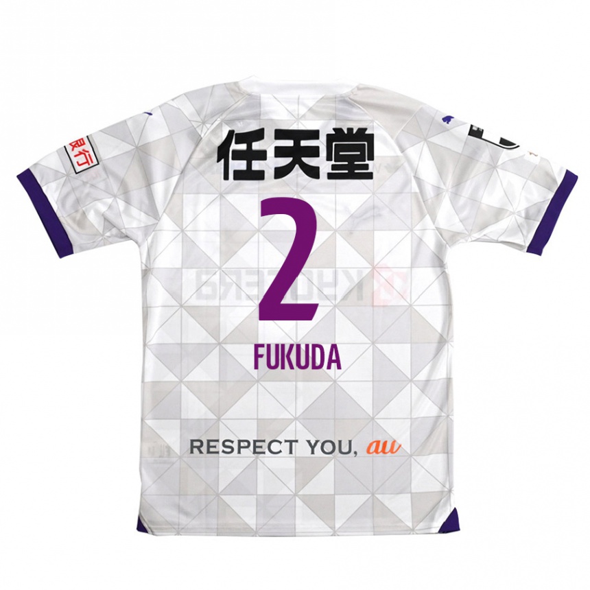 Gyermek Labdarúgás Shinnosuke Fukuda #2 Fehér Lila Idegenbeli Jersey 2024/25 Mez Póló Ing