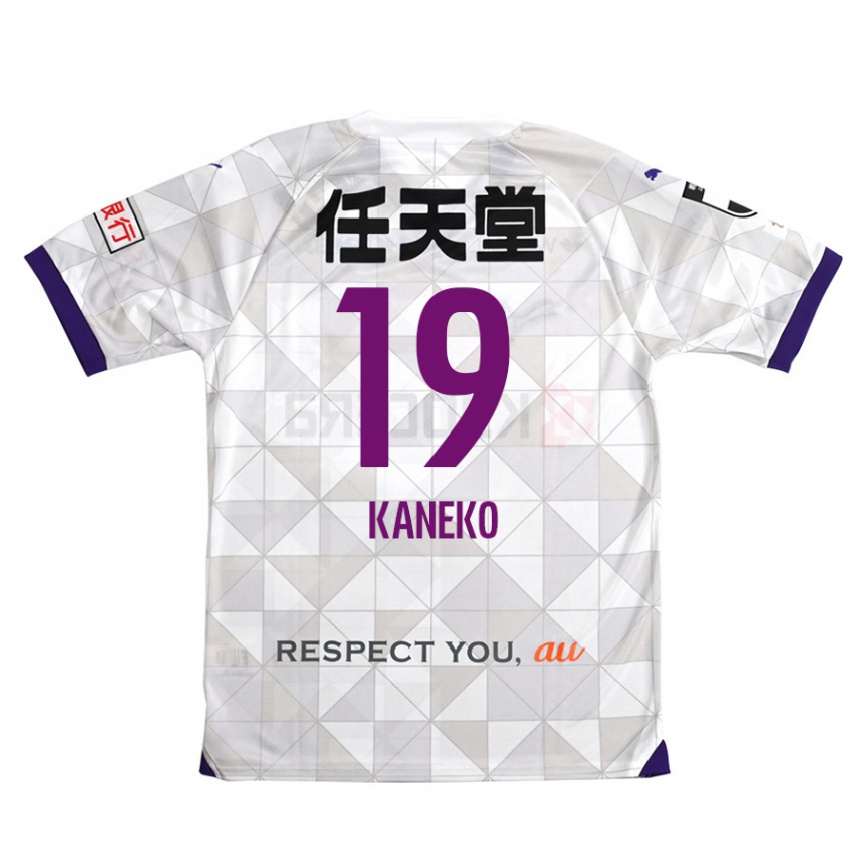 Gyermek Labdarúgás Daiki Kaneko #19 Fehér Lila Idegenbeli Jersey 2024/25 Mez Póló Ing