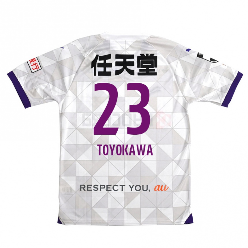 Gyermek Labdarúgás Yuta Toyokawa #23 Fehér Lila Idegenbeli Jersey 2024/25 Mez Póló Ing