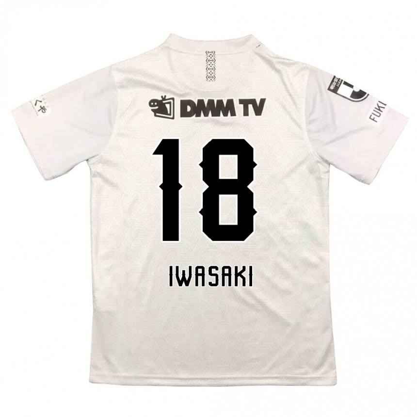 Gyermek Labdarúgás Yuto Iwasaki #18 Szürke Fekete Idegenbeli Jersey 2024/25 Mez Póló Ing