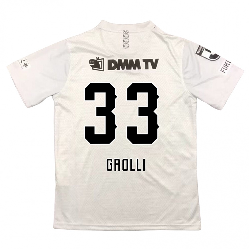 Gyermek Labdarúgás Douglas Grolli #33 Szürke Fekete Idegenbeli Jersey 2024/25 Mez Póló Ing