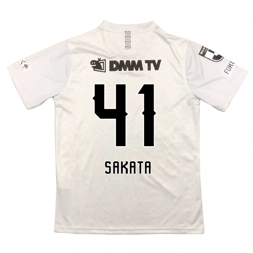 Gyermek Labdarúgás Daiki Sakata #41 Szürke Fekete Idegenbeli Jersey 2024/25 Mez Póló Ing