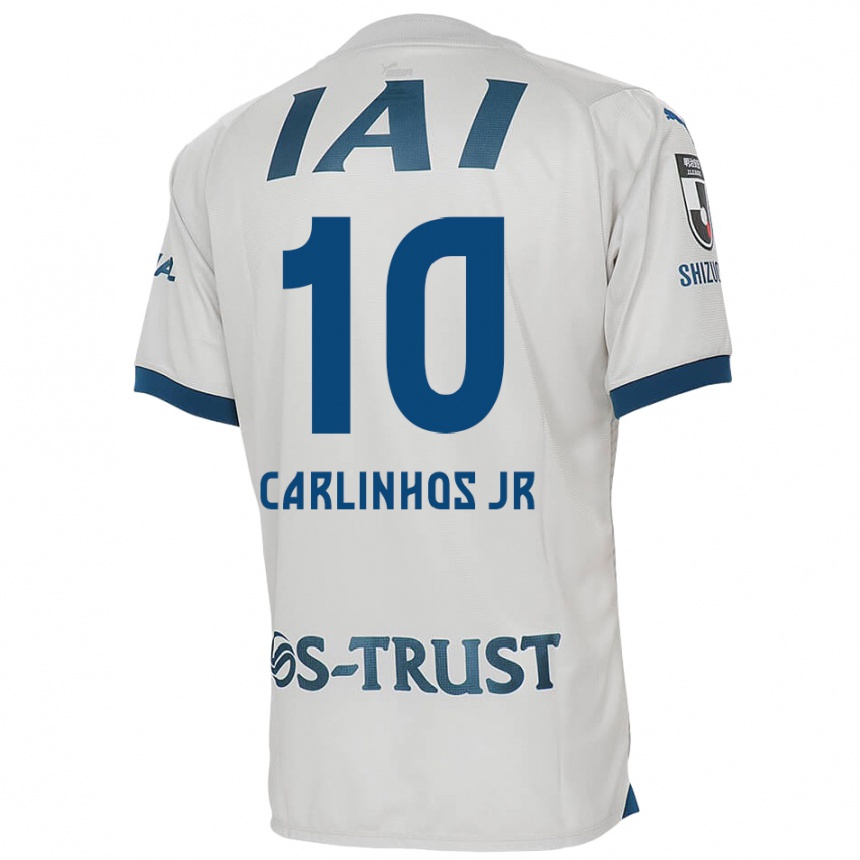 Gyermek Labdarúgás Carlinhos Junior #10 Fehér Kék Idegenbeli Jersey 2024/25 Mez Póló Ing