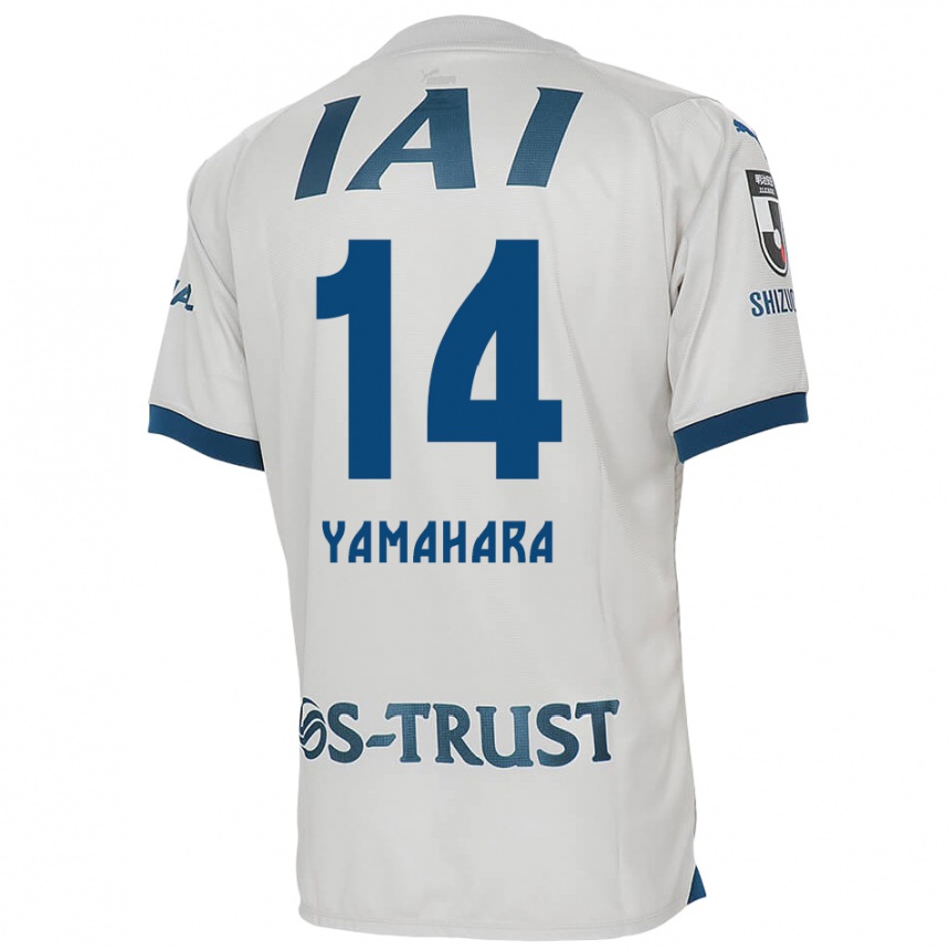 Gyermek Labdarúgás Reon Yamahara #14 Fehér Kék Idegenbeli Jersey 2024/25 Mez Póló Ing