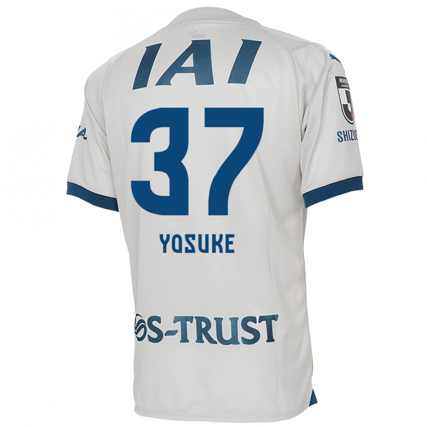 Gyermek Labdarúgás Yosuke Morishige #37 Fehér Kék Idegenbeli Jersey 2024/25 Mez Póló Ing