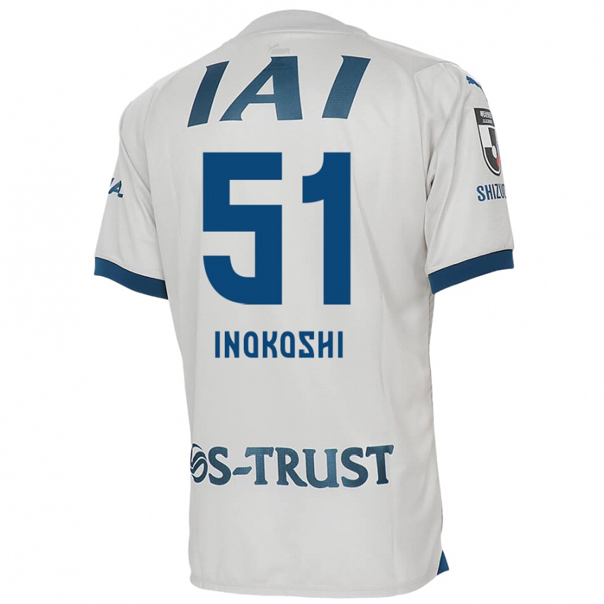 Gyermek Labdarúgás Yui Inokoshi #51 Fehér Kék Idegenbeli Jersey 2024/25 Mez Póló Ing