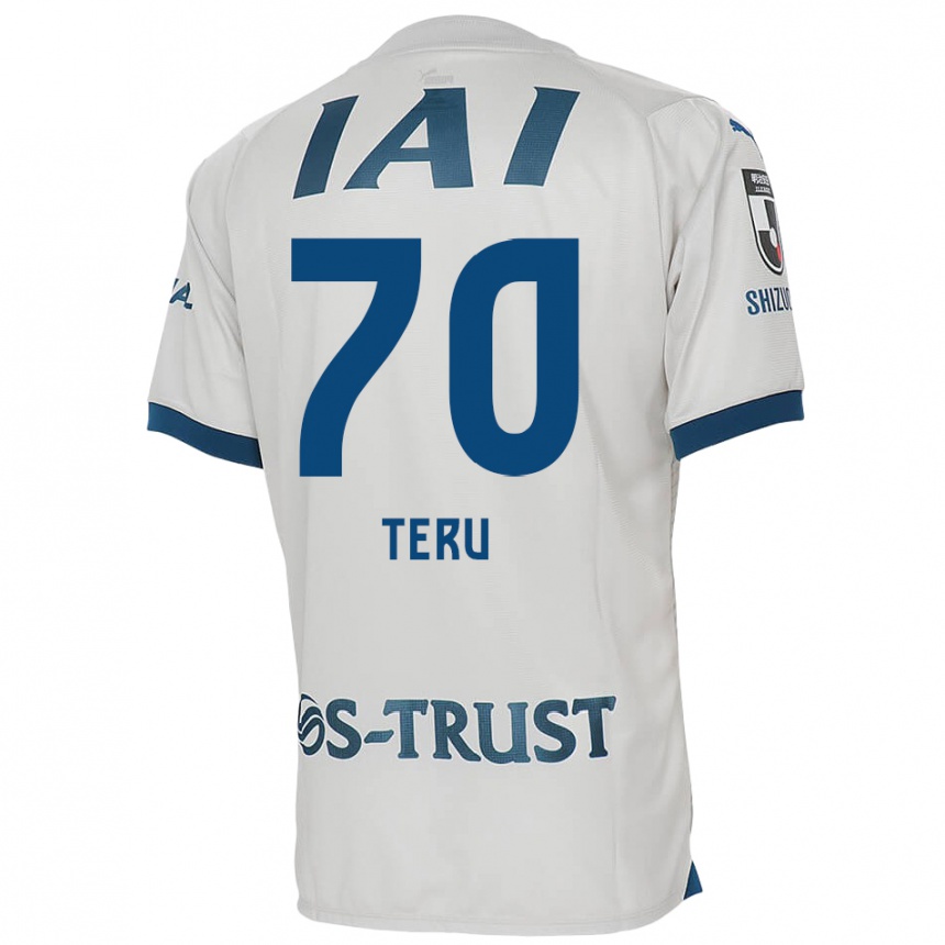 Gyermek Labdarúgás Teruki Hara #70 Fehér Kék Idegenbeli Jersey 2024/25 Mez Póló Ing