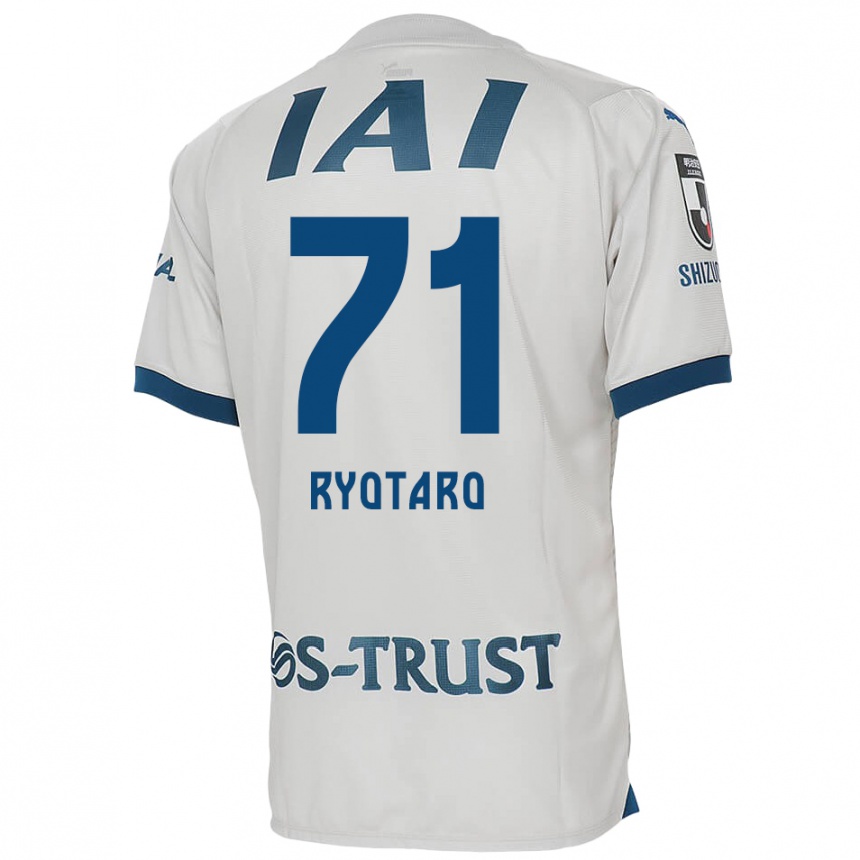 Gyermek Labdarúgás Ryotaro Nakamura #71 Fehér Kék Idegenbeli Jersey 2024/25 Mez Póló Ing