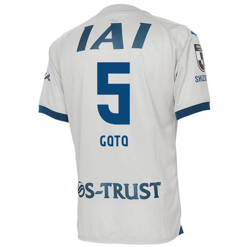 Gyermek Labdarúgás Keita Goto #5 Fehér Kék Idegenbeli Jersey 2024/25 Mez Póló Ing