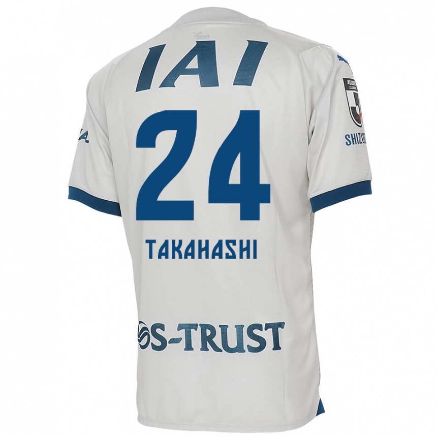 Gyermek Labdarúgás Yuzuki Takahashi #24 Fehér Kék Idegenbeli Jersey 2024/25 Mez Póló Ing