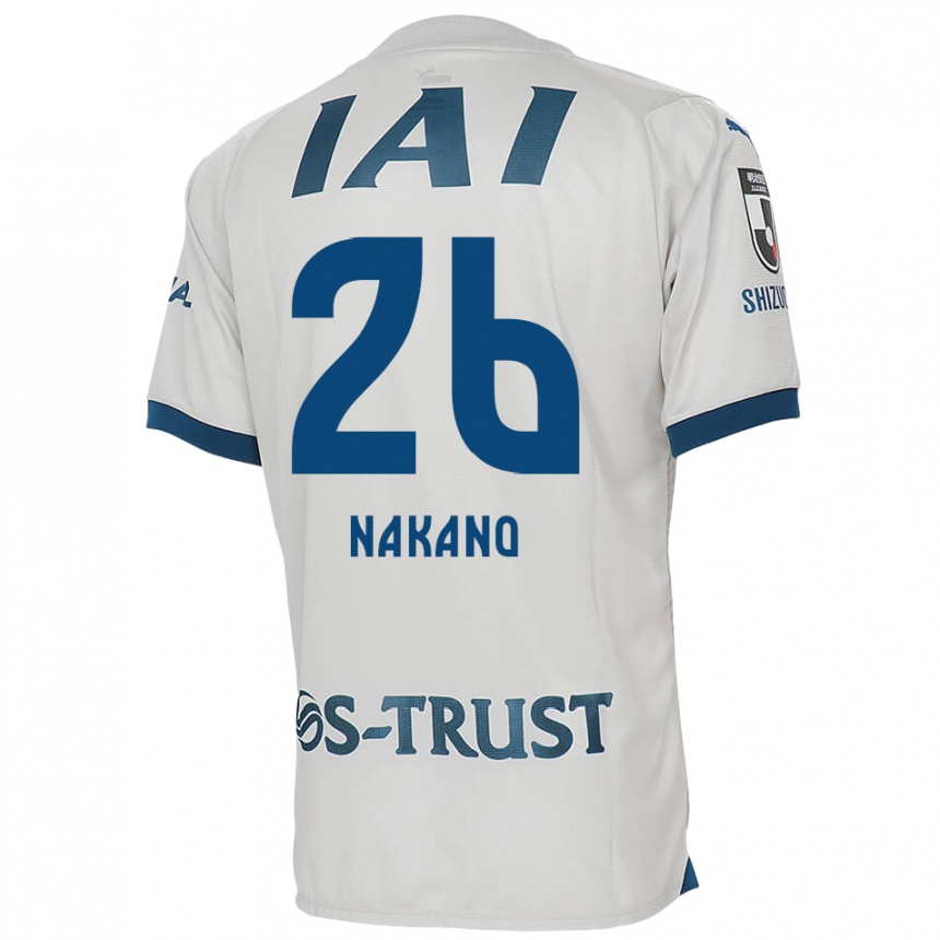 Gyermek Labdarúgás Takeru Nakano #26 Fehér Kék Idegenbeli Jersey 2024/25 Mez Póló Ing