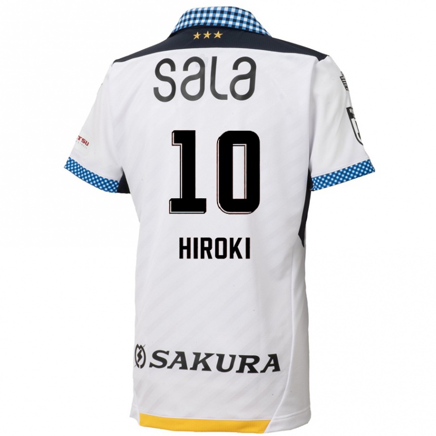 Gyermek Labdarúgás Hiroki Yamada #10 Fehér Fekete Idegenbeli Jersey 2024/25 Mez Póló Ing