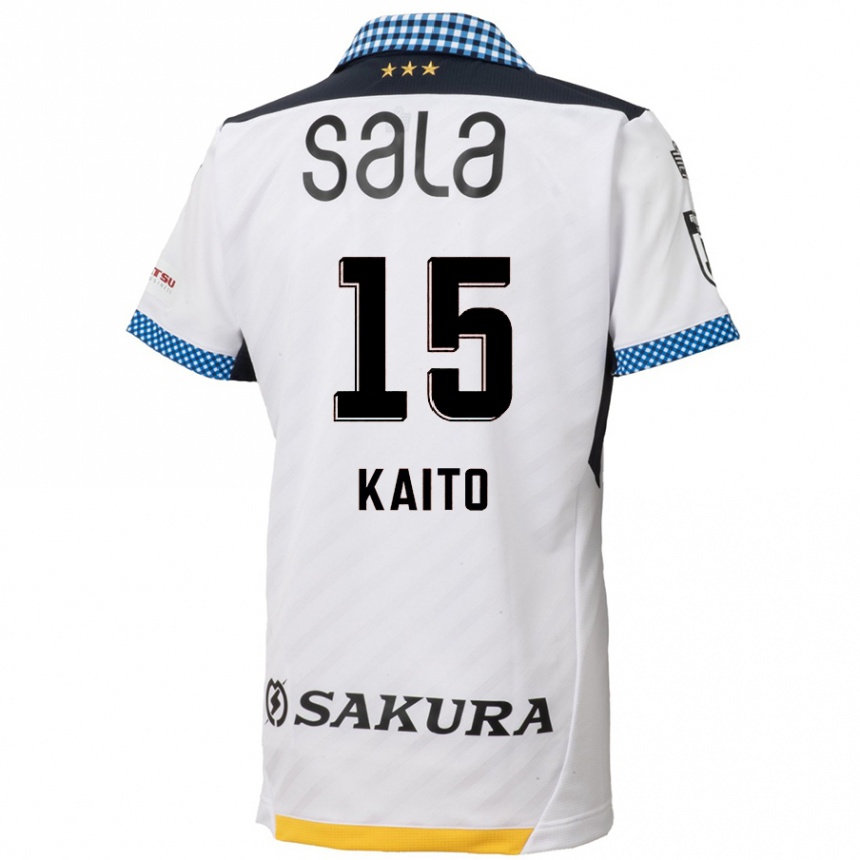 Gyermek Labdarúgás Kaito Suzuki #15 Fehér Fekete Idegenbeli Jersey 2024/25 Mez Póló Ing