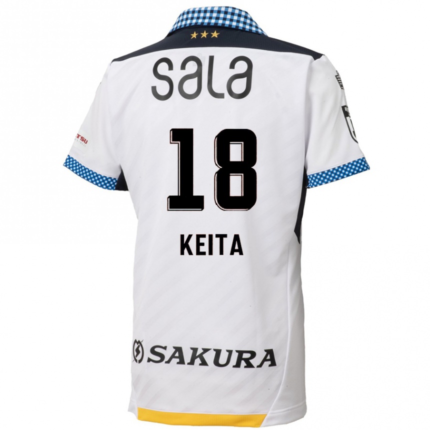 Gyermek Labdarúgás Keita Takahata #18 Fehér Fekete Idegenbeli Jersey 2024/25 Mez Póló Ing