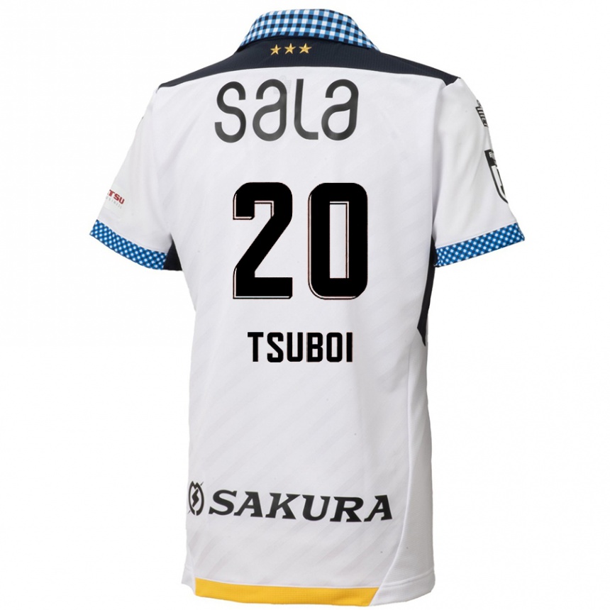 Gyermek Labdarúgás Yuya Tsuboi #20 Fehér Fekete Idegenbeli Jersey 2024/25 Mez Póló Ing