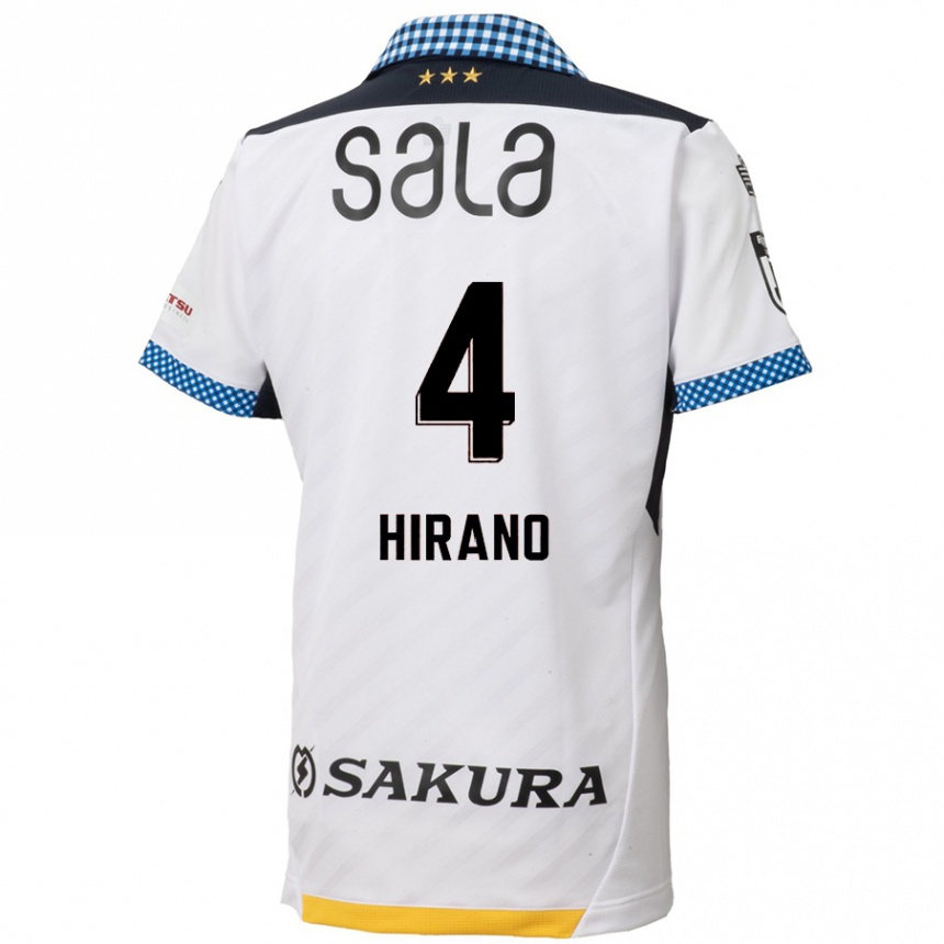 Gyermek Labdarúgás Rion Hirano #4 Fehér Fekete Idegenbeli Jersey 2024/25 Mez Póló Ing