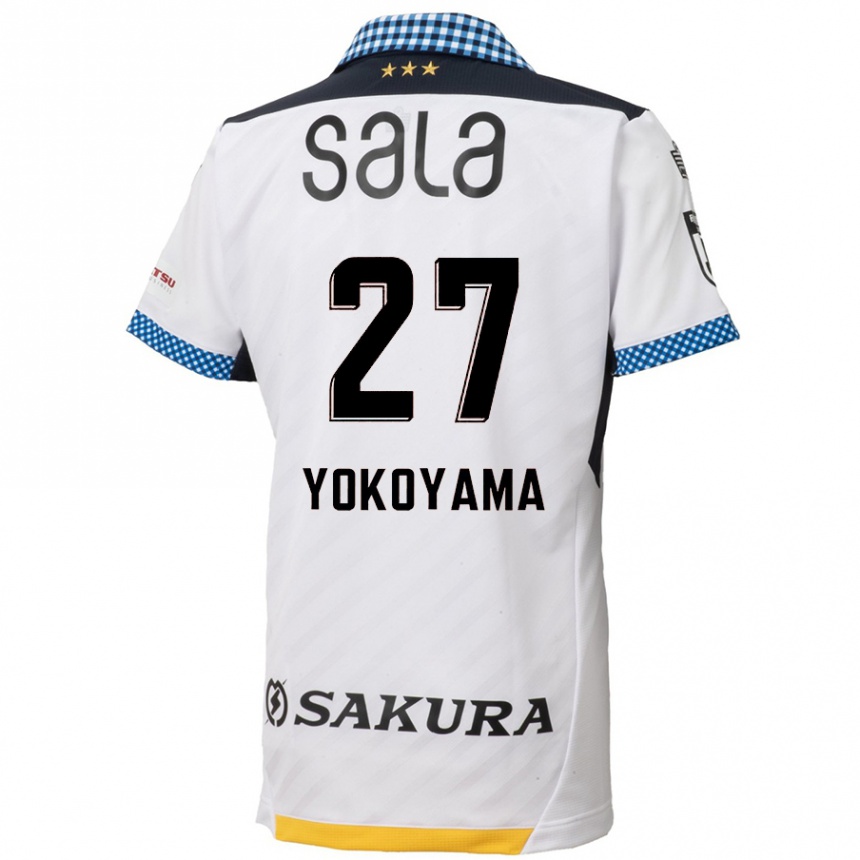 Gyermek Labdarúgás Kota Yokoyama #27 Fehér Fekete Idegenbeli Jersey 2024/25 Mez Póló Ing