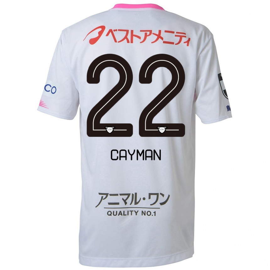 Gyermek Labdarúgás Cayman Togashi #22 Fehér Kék Rózsaszín Idegenbeli Jersey 2024/25 Mez Póló Ing