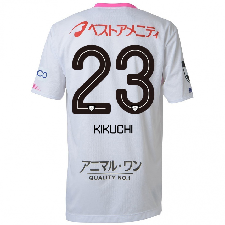 Gyermek Labdarúgás Taichi Kikuchi #23 Fehér Kék Rózsaszín Idegenbeli Jersey 2024/25 Mez Póló Ing