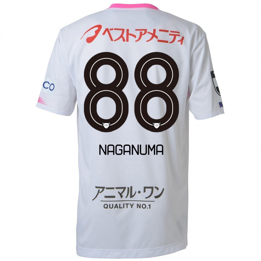 Gyermek Labdarúgás Yoichi Naganuma #88 Fehér Kék Rózsaszín Idegenbeli Jersey 2024/25 Mez Póló Ing