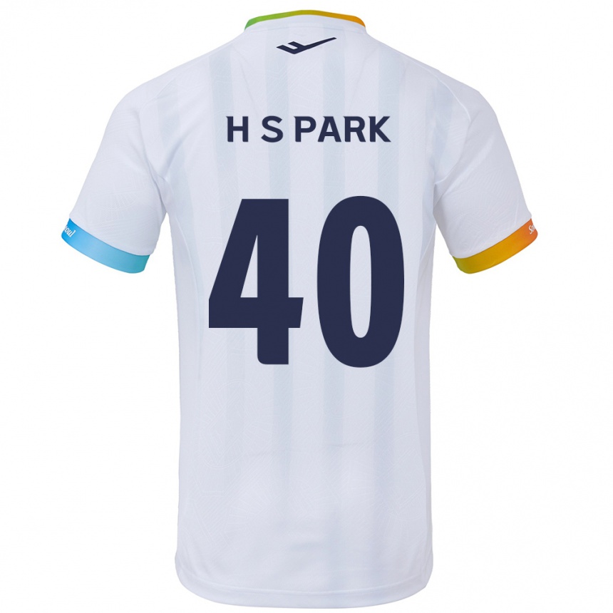 Gyermek Labdarúgás Seong-Hun Park #40 Fehér Kék Idegenbeli Jersey 2024/25 Mez Póló Ing