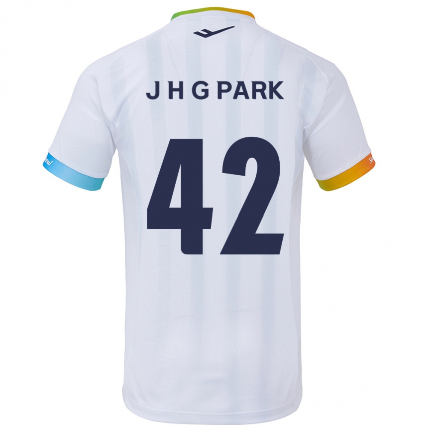 Gyermek Labdarúgás Jang Han-Gyeol Park #42 Fehér Kék Idegenbeli Jersey 2024/25 Mez Póló Ing