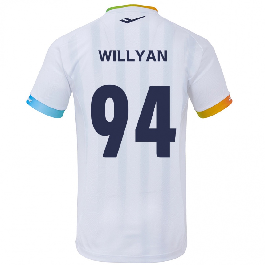 Gyermek Labdarúgás Willyan #94 Fehér Kék Idegenbeli Jersey 2024/25 Mez Póló Ing