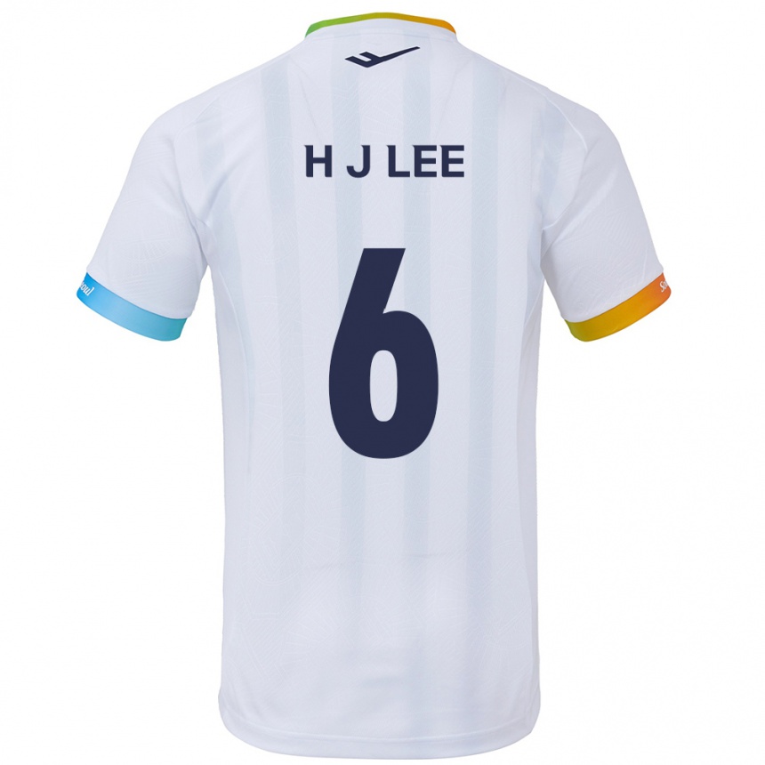 Gyermek Labdarúgás Ju-Hwan Lee #6 Fehér Kék Idegenbeli Jersey 2024/25 Mez Póló Ing