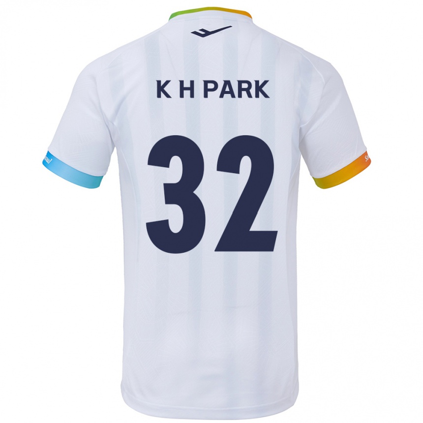 Gyermek Labdarúgás Han-Kyul Park #32 Fehér Kék Idegenbeli Jersey 2024/25 Mez Póló Ing