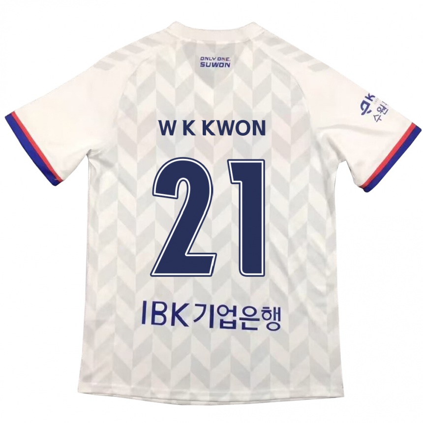 Gyermek Labdarúgás Kyung-Won Kwon #21 Fehér Kék Idegenbeli Jersey 2024/25 Mez Póló Ing