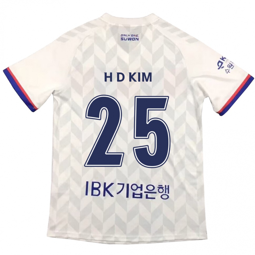 Gyermek Labdarúgás Dae-Hyun Kim #25 Fehér Kék Idegenbeli Jersey 2024/25 Mez Póló Ing