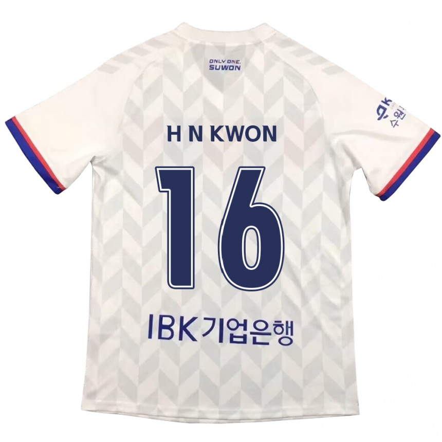 Gyermek Labdarúgás Nam-Hoon Kwon #16 Fehér Kék Idegenbeli Jersey 2024/25 Mez Póló Ing