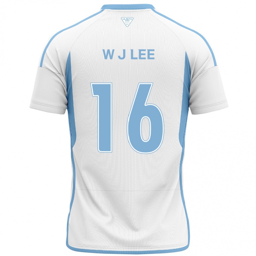 Gyermek Labdarúgás Jae-Wook Lee #16 Fehér Kék Idegenbeli Jersey 2024/25 Mez Póló Ing