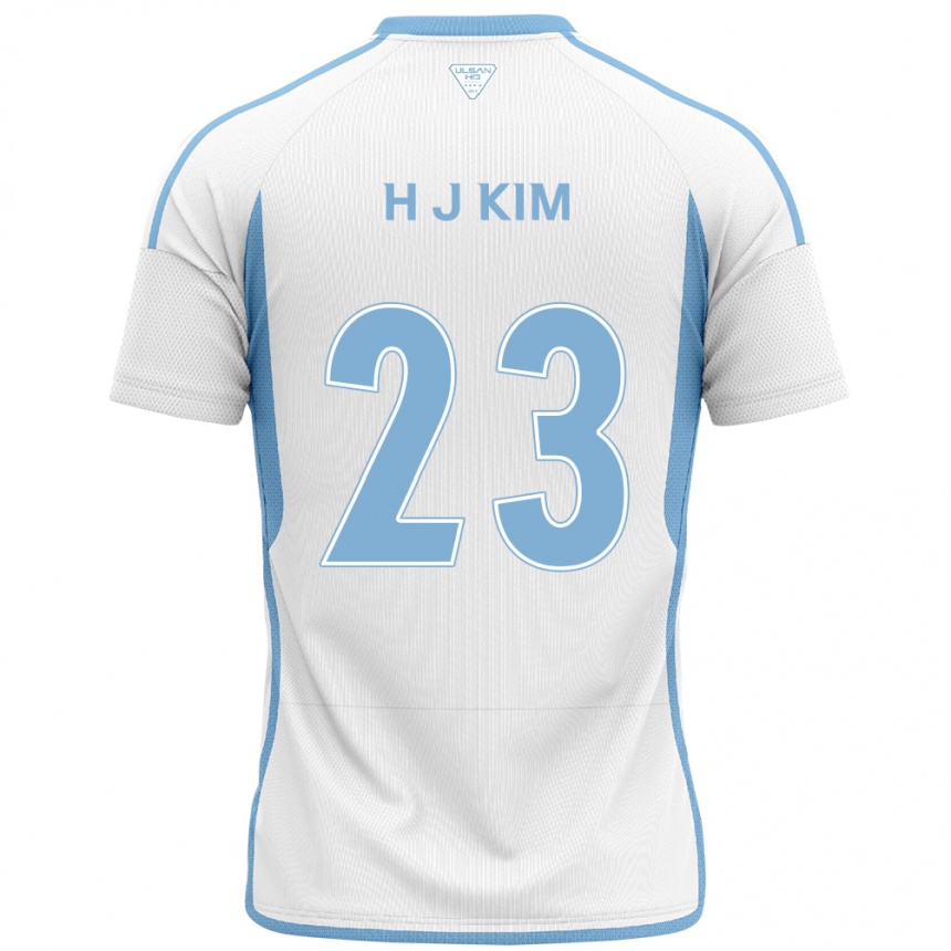 Gyermek Labdarúgás Ju-Hwan Kim #23 Fehér Kék Idegenbeli Jersey 2024/25 Mez Póló Ing