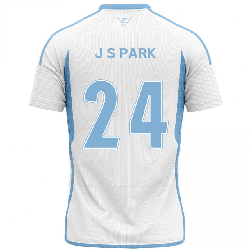 Gyermek Labdarúgás Sang-Jun Park #24 Fehér Kék Idegenbeli Jersey 2024/25 Mez Póló Ing