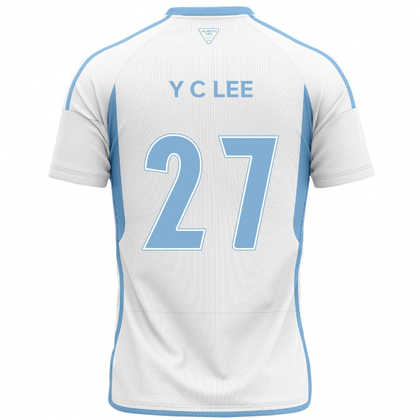 Gyermek Labdarúgás Chung-Yong Lee #27 Fehér Kék Idegenbeli Jersey 2024/25 Mez Póló Ing