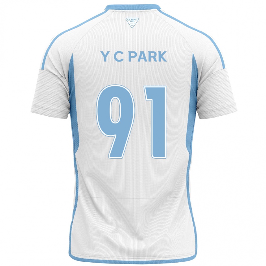 Gyermek Labdarúgás Chu-Young Park #91 Fehér Kék Idegenbeli Jersey 2024/25 Mez Póló Ing