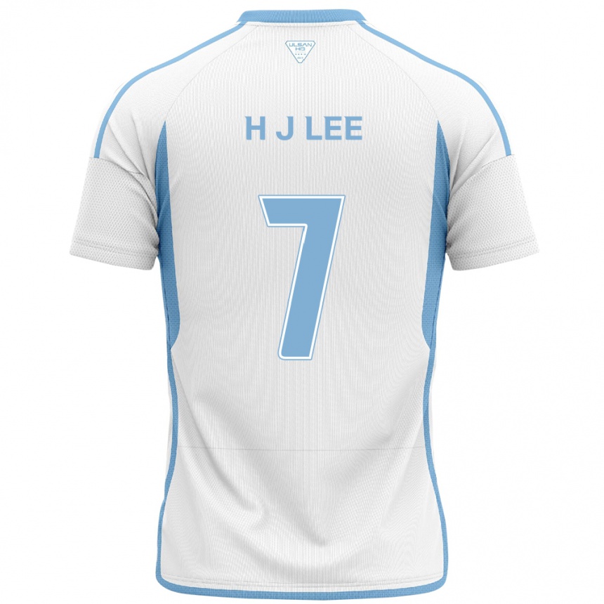 Gyermek Labdarúgás Jae-Hun Lee #7 Fehér Kék Idegenbeli Jersey 2024/25 Mez Póló Ing