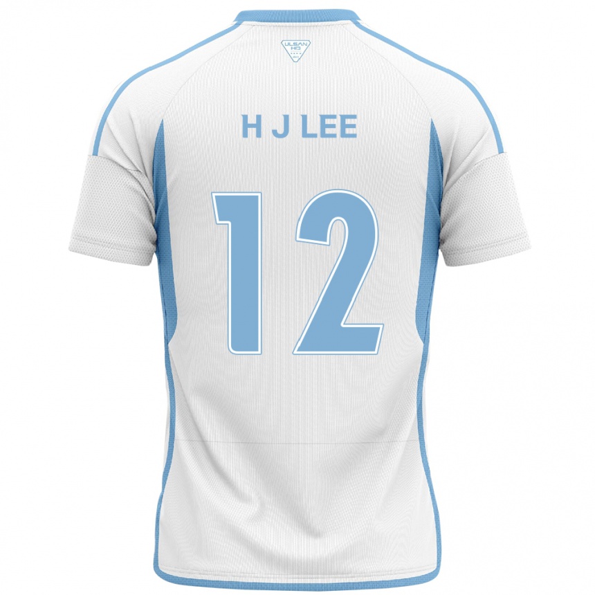 Gyermek Labdarúgás Jae-Hyung Lee #12 Fehér Kék Idegenbeli Jersey 2024/25 Mez Póló Ing