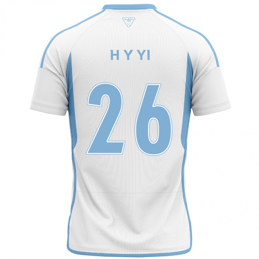 Gyermek Labdarúgás Yong-Hyeon Yi #26 Fehér Kék Idegenbeli Jersey 2024/25 Mez Póló Ing