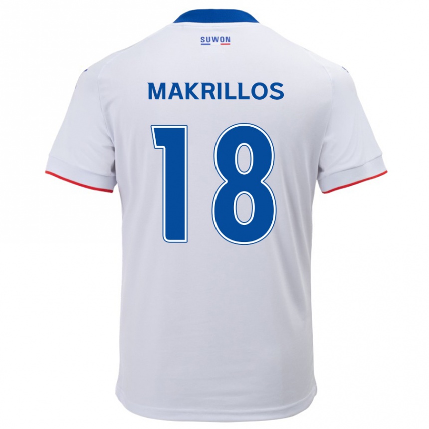 Gyermek Labdarúgás Peter Makrillos #18 Fehér Kék Idegenbeli Jersey 2024/25 Mez Póló Ing