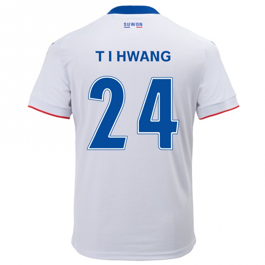 Gyermek Labdarúgás In-Taek Hwang #24 Fehér Kék Idegenbeli Jersey 2024/25 Mez Póló Ing