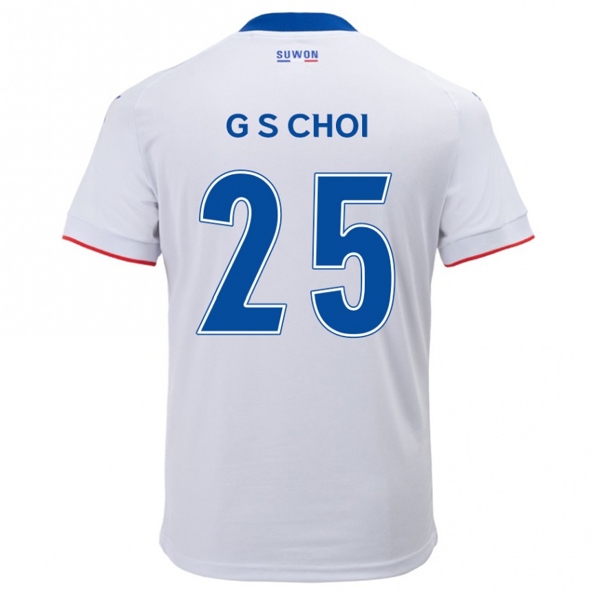 Gyermek Labdarúgás Sung-Geun Choi #25 Fehér Kék Idegenbeli Jersey 2024/25 Mez Póló Ing