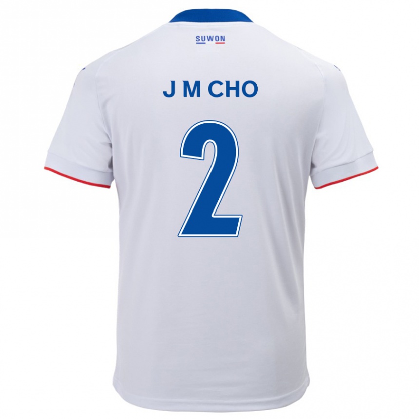 Gyermek Labdarúgás Min-Jae Cho #2 Fehér Kék Idegenbeli Jersey 2024/25 Mez Póló Ing