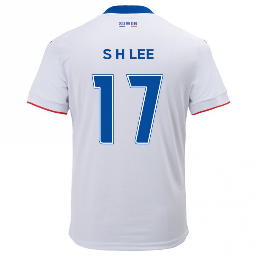 Gyermek Labdarúgás Hyun-Seo Lee #17 Fehér Kék Idegenbeli Jersey 2024/25 Mez Póló Ing